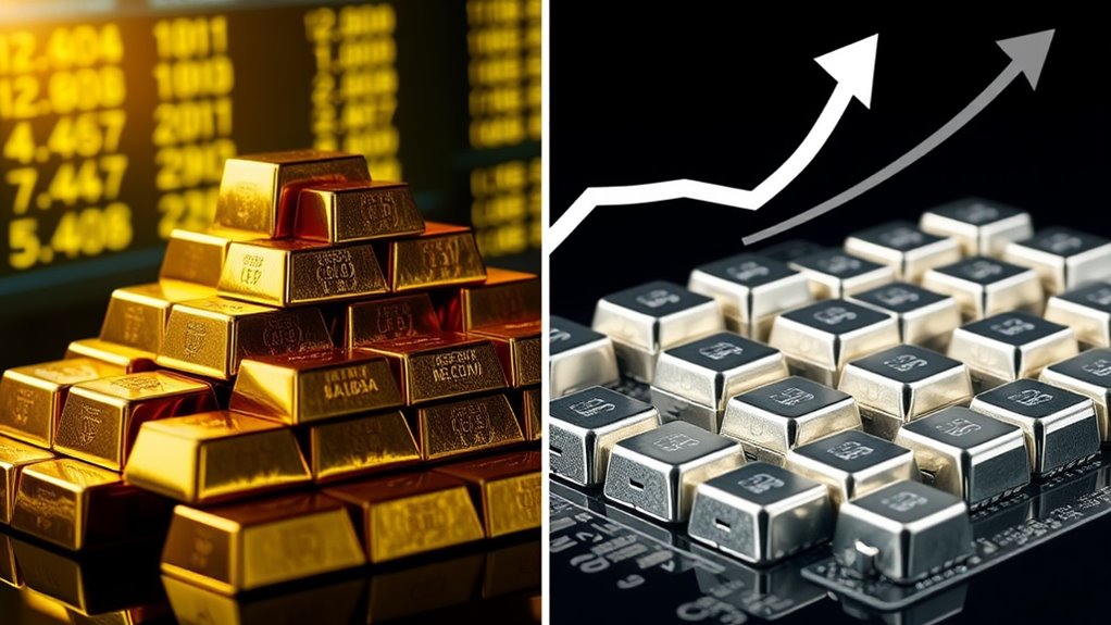 gold rises silver poised